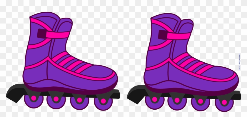 Rollerblades Purple Clip Art - Roller Blades Clipart #402904