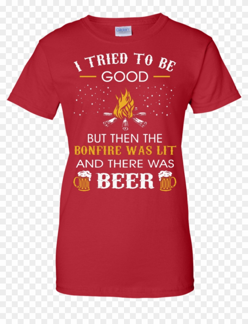 I Tried Be Good But Then Bonfire Lit Beer Camping Tshirt - Happy Anniversary From Snoopy #403303