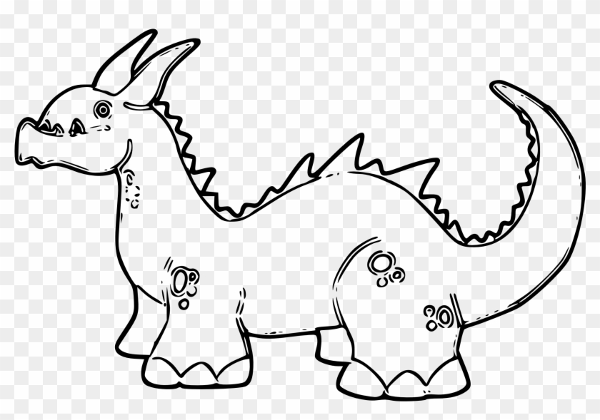 Dinosaur Black And White Animal Clipart - Coloring Black And White #403322