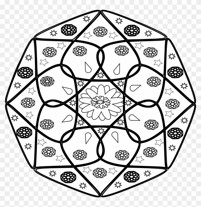 Mandala Black White Line Art Flag Scalable Vector Graphics - Mandela Art White And Black #403330