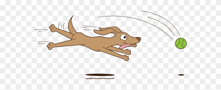 Dog Chasing Clipart - Dog With Ball Clipart #403731