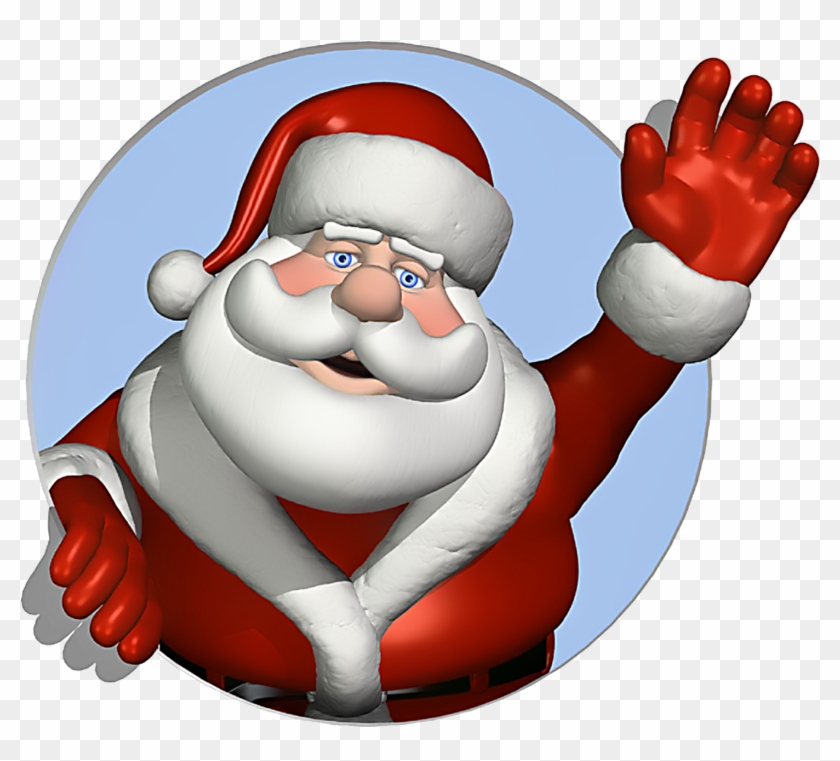 Inspiring Clip Art Santa Claus Face Medium Size - Santa Waving Clipart #403959