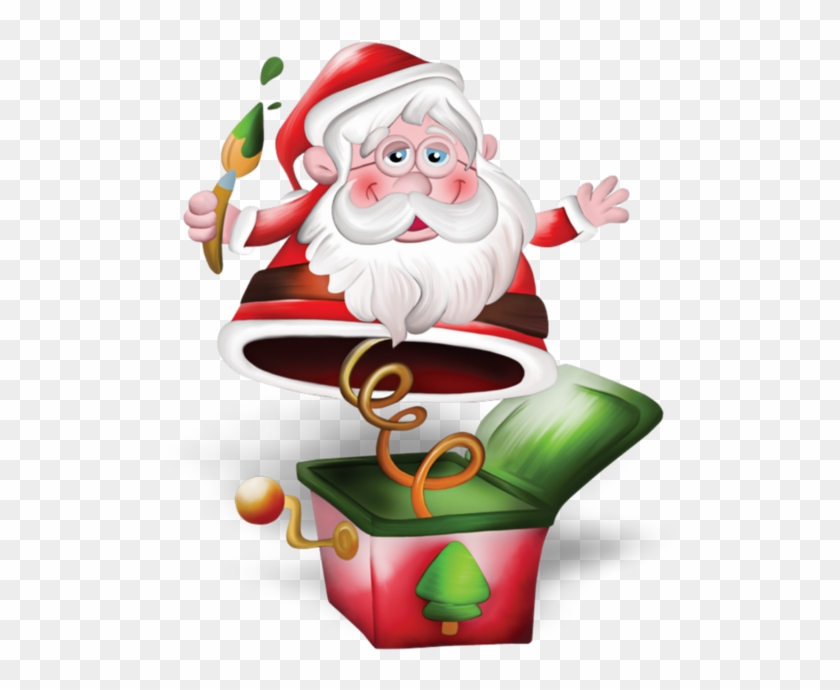 Christmas Jack In Box Santa Clip Art - Santa Claus #404005