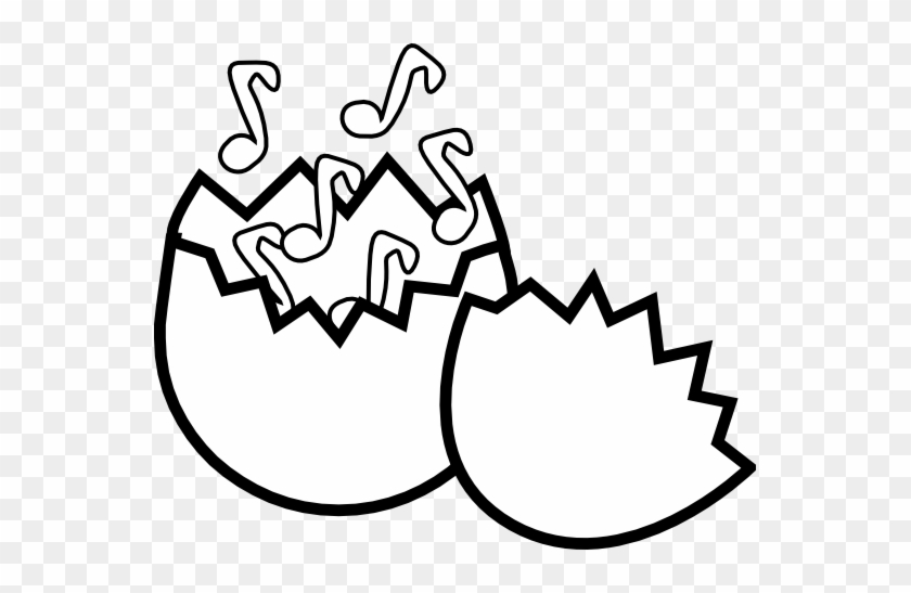 Music From Egg Black White Line Easter 555px - Music Easter Egg Png #404011