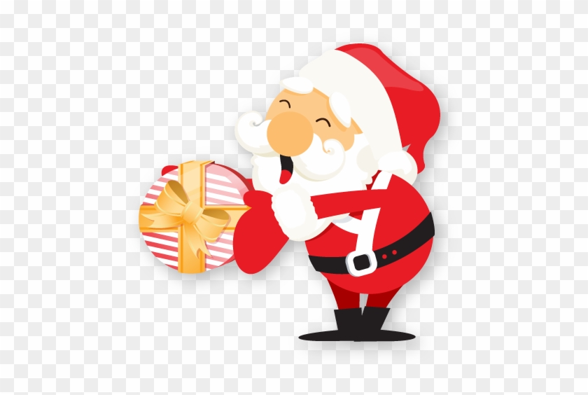 Xmas Santa Claus Christmas Gift Icon - Santa With A Gift #404070