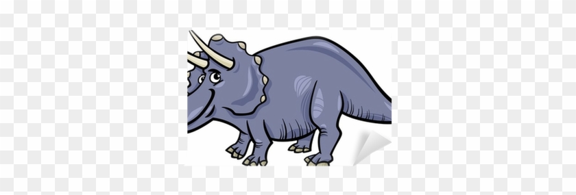 Triceratops Dinosaur Cartoon Illustration Wall Mural - Dinosaruios Dibujos #404110