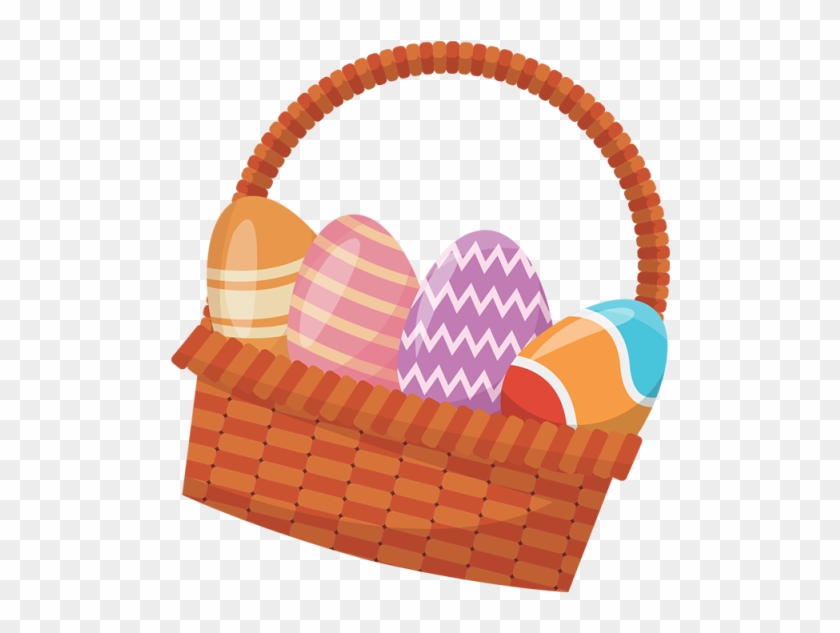 Easter Basket With Colorful Eggs, Easter Eggs - Conejos De Pascua Png #404190