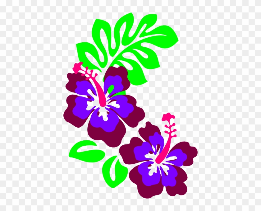 Hibiscus Con Hojas Clip Art At Clker - Hibiscus Clip Art #404201