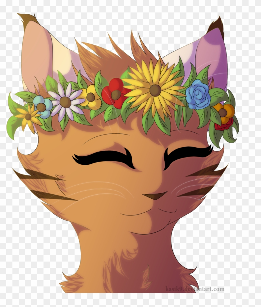 Flower Crowns Are Pretty By Kasik9-d8w38lb - Cat With Flower Crown Art #404239