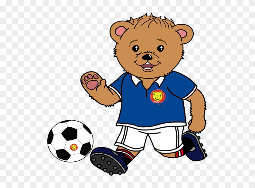 Bear Clipart Soccer - Teddy Bear Playing Soccer #404401