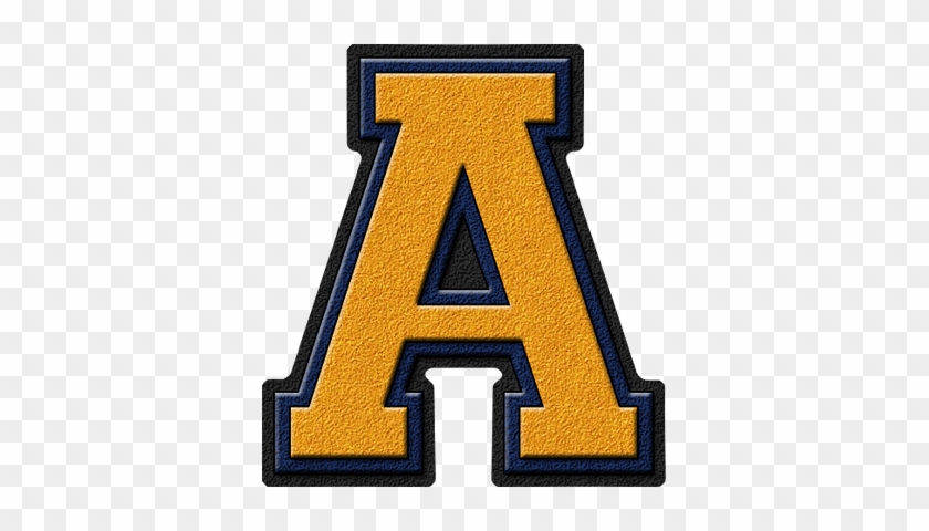 Gold Navy Blue Varsity Letter A - Letter #404590