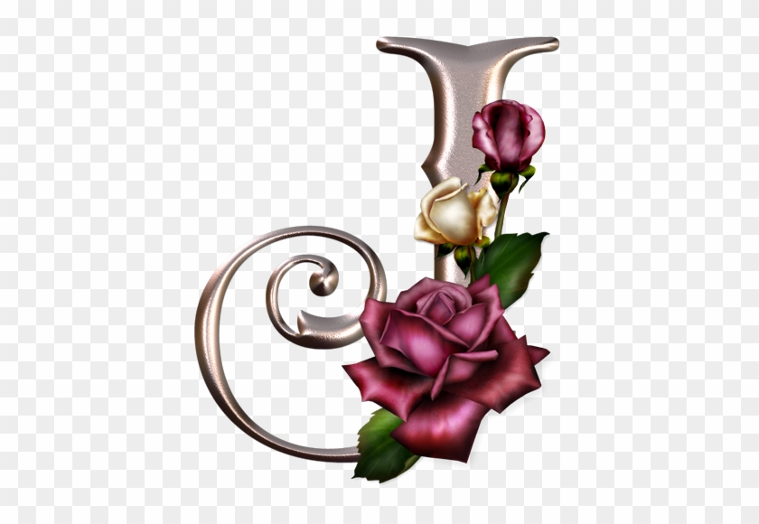 Alfabeto Rosa Con Rosas - Stylish Images Of Letter J #404783