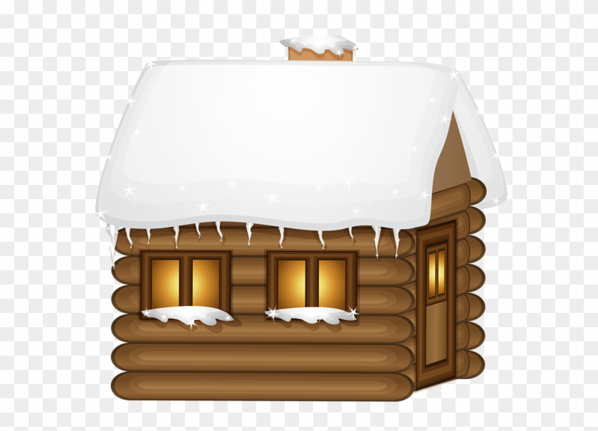 Winter Wooden House Png Clip - Clip Art #404822