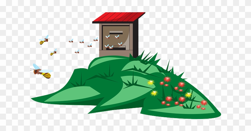 Grass Home, Box, Wooden, Flowers, Cartoon, From, Grass - Box #404854
