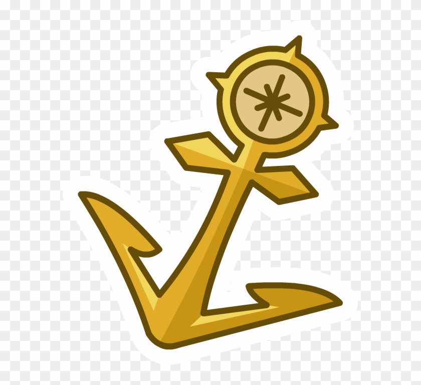 Gold Anchor Pin - Ancla Dorada Png #405137