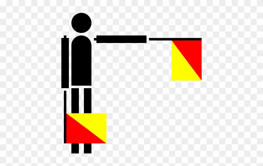 Free Vector Semaphore Foxtrot Clip Art - Semaphore Flags F #405178