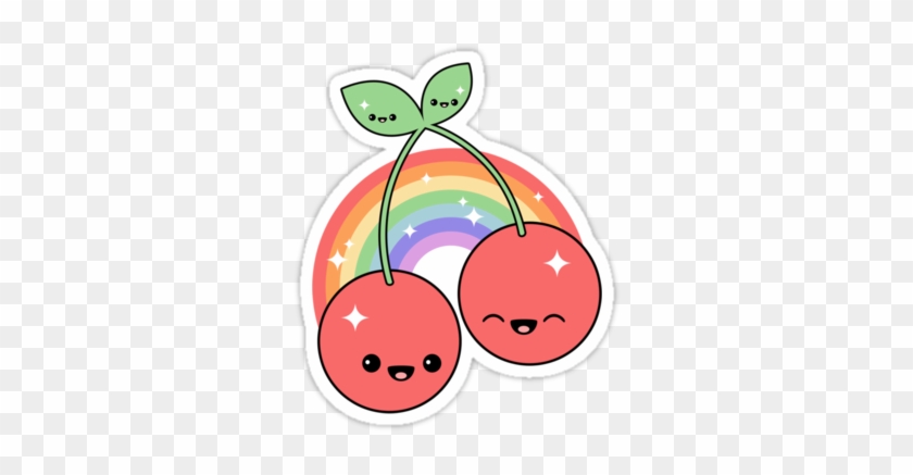 Cherry Rainbow' Sticker By Sugarhai - Transparent Fruit Gif #405204