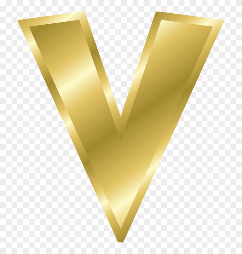 Free Effect Letters Alphabet Gold - Gold Letter V Png #405214