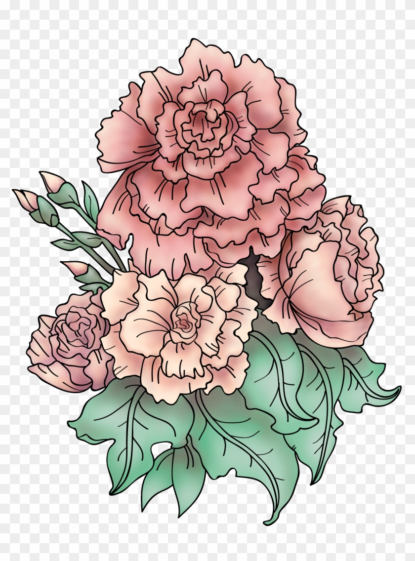Tattoo Design Based On "still Life Of Carnations" By - Tatuaje Claveles #405246