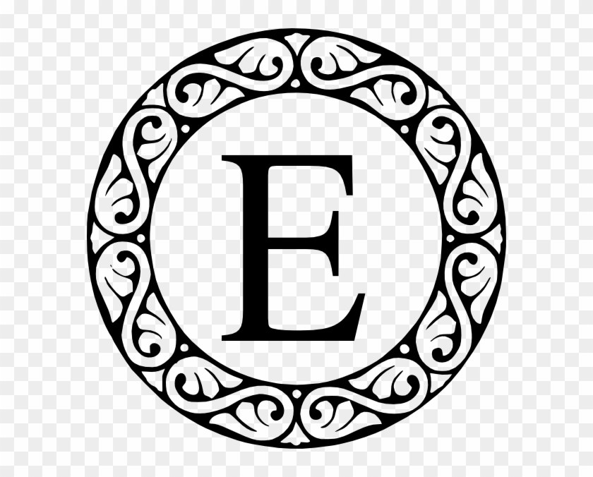 Letter E Monogram Clip Art - Letter E In A Circle #405255