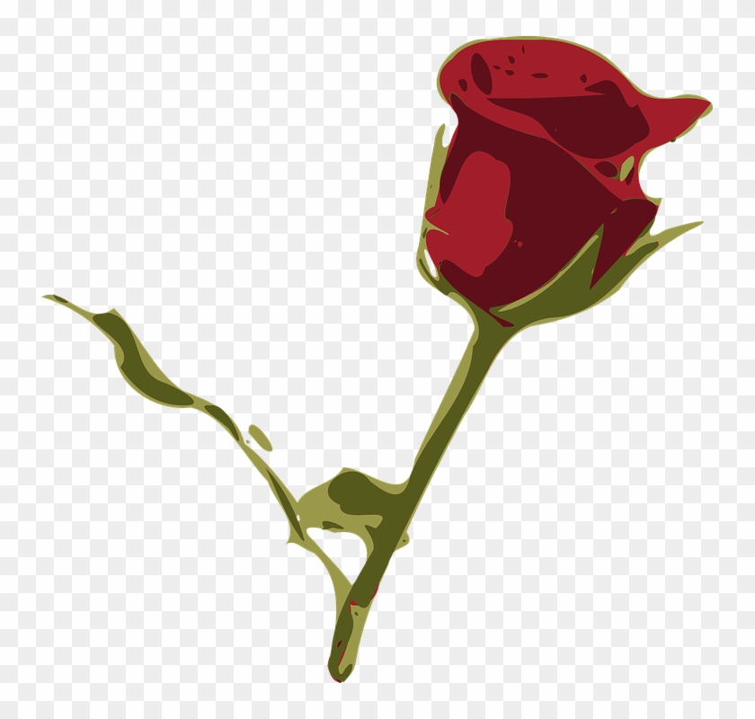 Red Rose Cartoon 13, - Rosa Roja Flor Png #405360