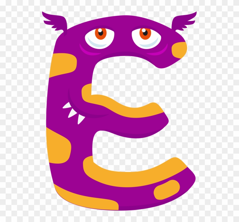 Autocollant Alphabet Monstre Enfant Lettre E - Monstre En Lettre E #405393