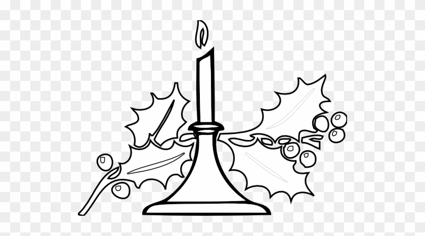 Candle - Clipart - Black - And - White - Black And White Holiday #405486