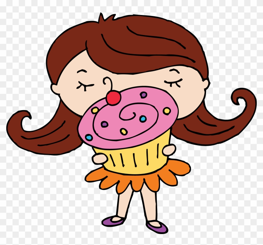 Best Of Cute Girl Clip Art Medium Size - Baking Cupcakes Clip Art #405614
