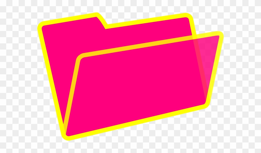 Yellow And Pink Folder Clip Art At Clker - Colored Manila Folder Clipart #405690