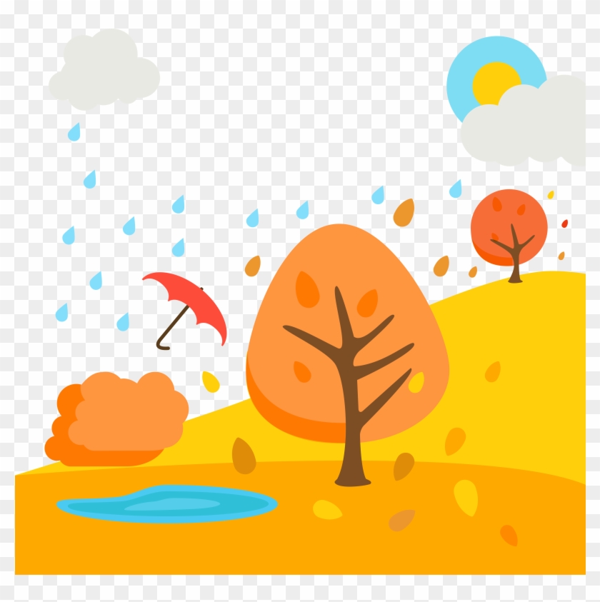 Landscape Autumn Euclidean Vector Illustration - Landscape Autumn Euclidean Vector Illustration #405843