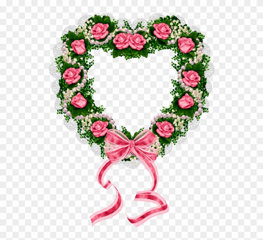 La Web, Pink Hearts, Bellisima, Hearts, Frames, Roses, - Wreath #405879