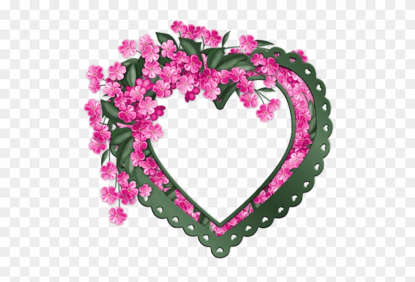 Coeur Vert Avec Des Fleurs Roses - Happy Mothers Day Glitter Graphics #405921