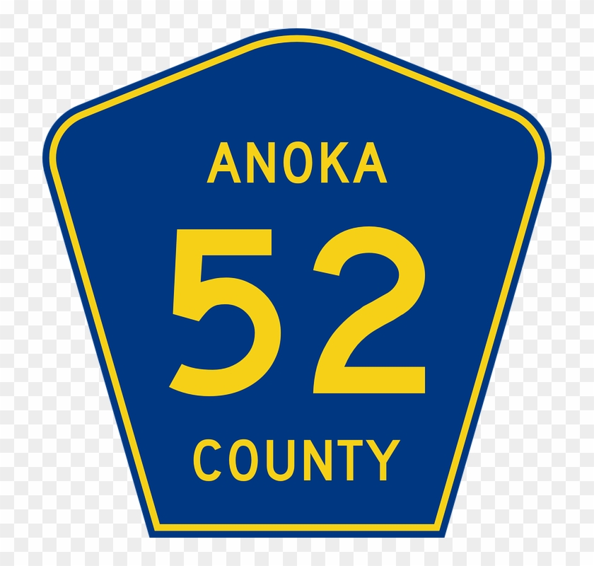 Road Number 1 Clipart - County Road Sign Blue #405981