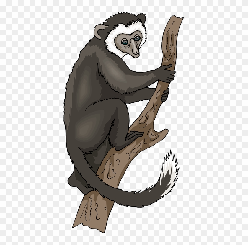 Monkey In A Tree - Clip Art #406308