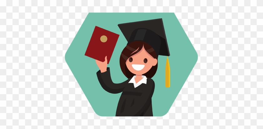 Graphic Of A Woman In A Graduation Cap And Gown - University #406415