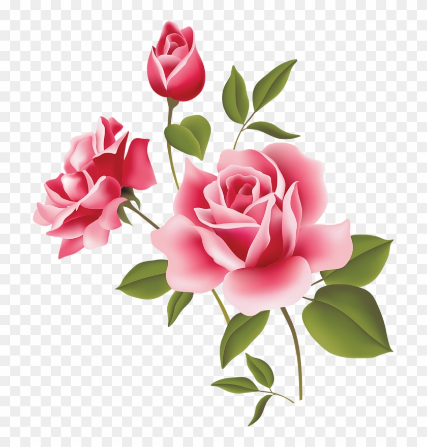 Pink Rose Clip Art 7takyynqc Png - 6-packs Mini Roses/flowers Temporary Tattoo Art #406593