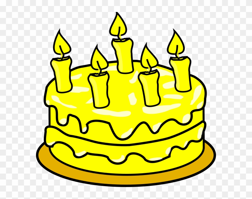 Yellow Cake Clip Art At Clker - Birthday Cake Coloring Page #406780