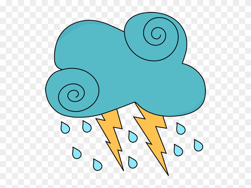 Dark Blue Swirly Cloud With Rain And Lightning Dark - Clip Art #406906