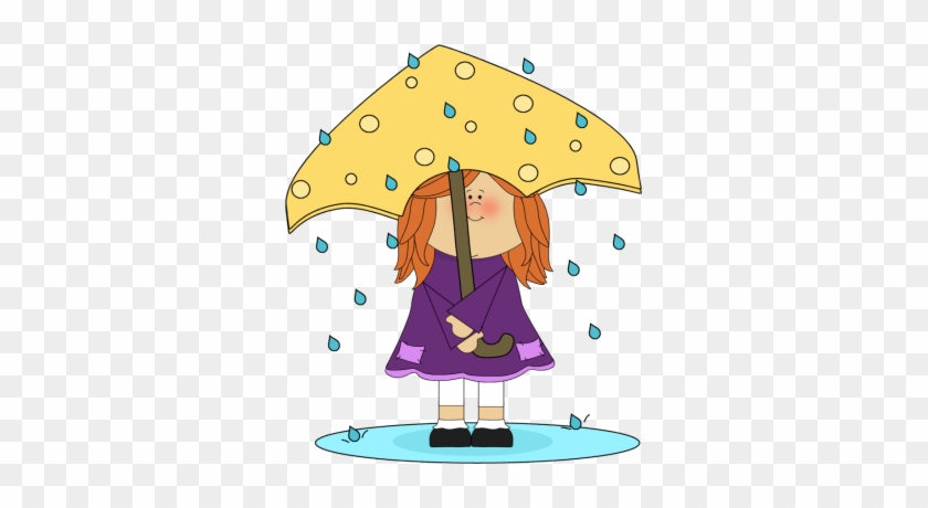Girl In Rain Clipart #406995
