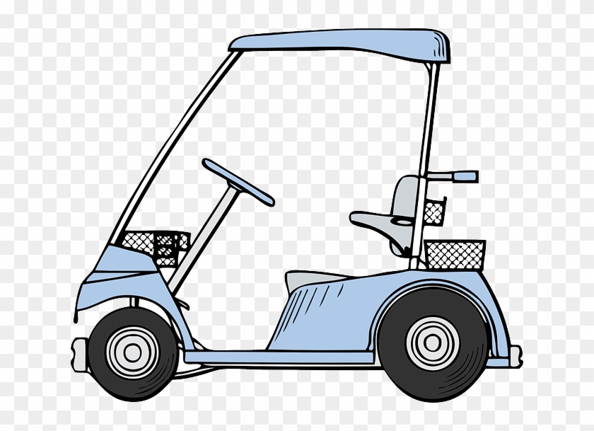 Small, Outline, Drawing, Car, Golf, Cartoon - Golf Cart Clip Art #407167