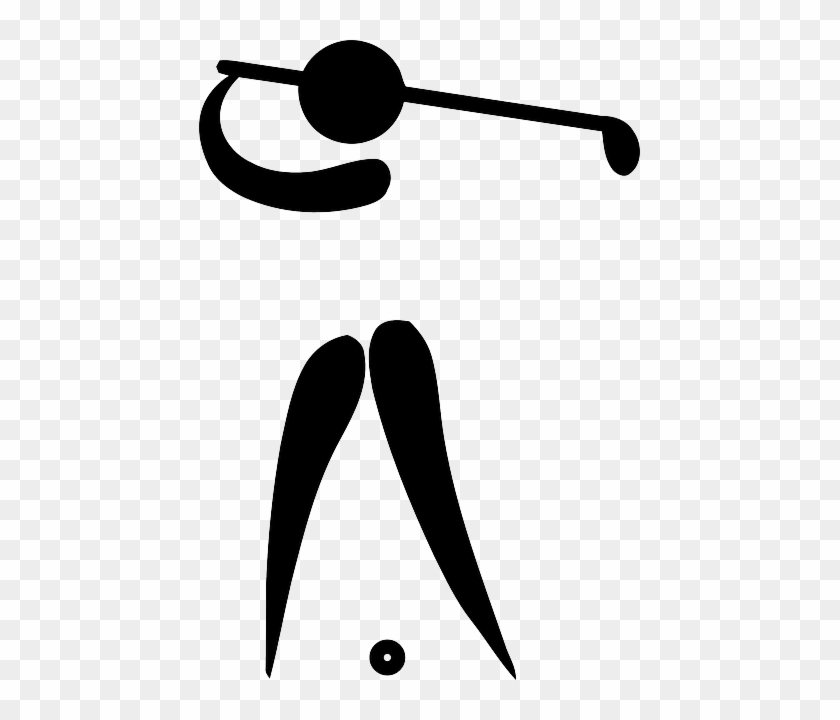 Pictogram Black, Outline, Golf, Person, White, Sports, - Clip Art Olympic Sports #407183