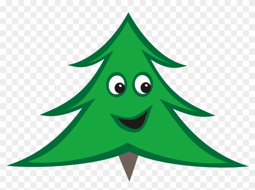 Pine Tree Cartoon - Smiling Christmas Tree #407287