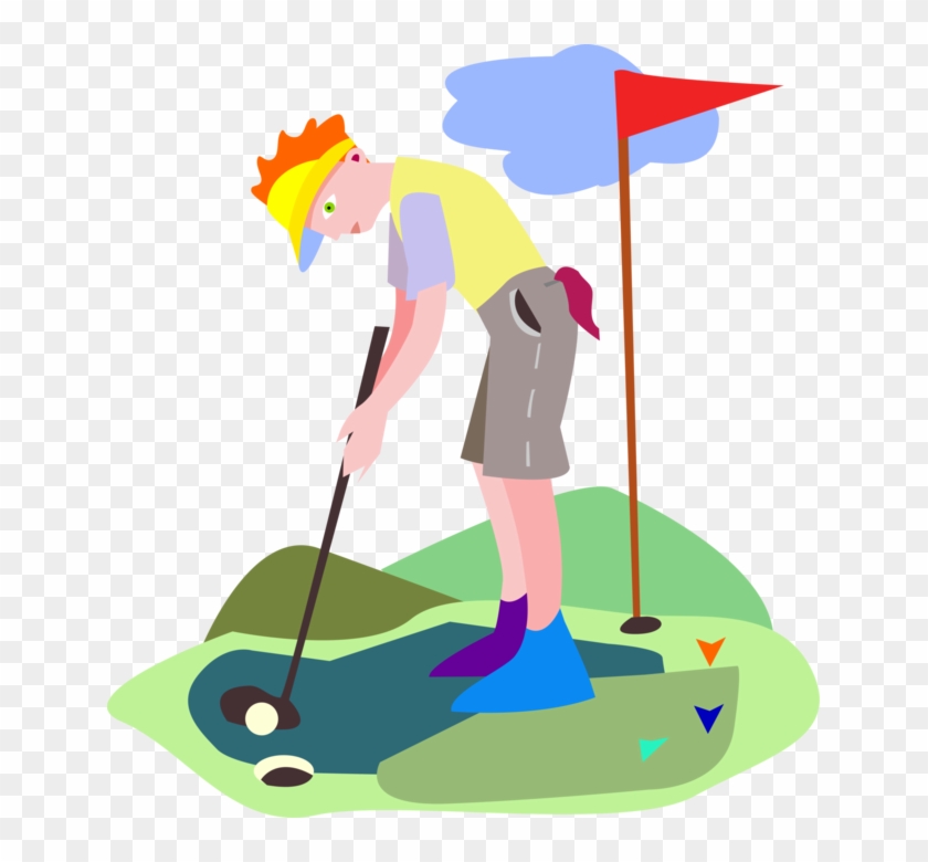 Vector Illustration Of Sport Of Golf Golfer Golfing - Illustration #407527
