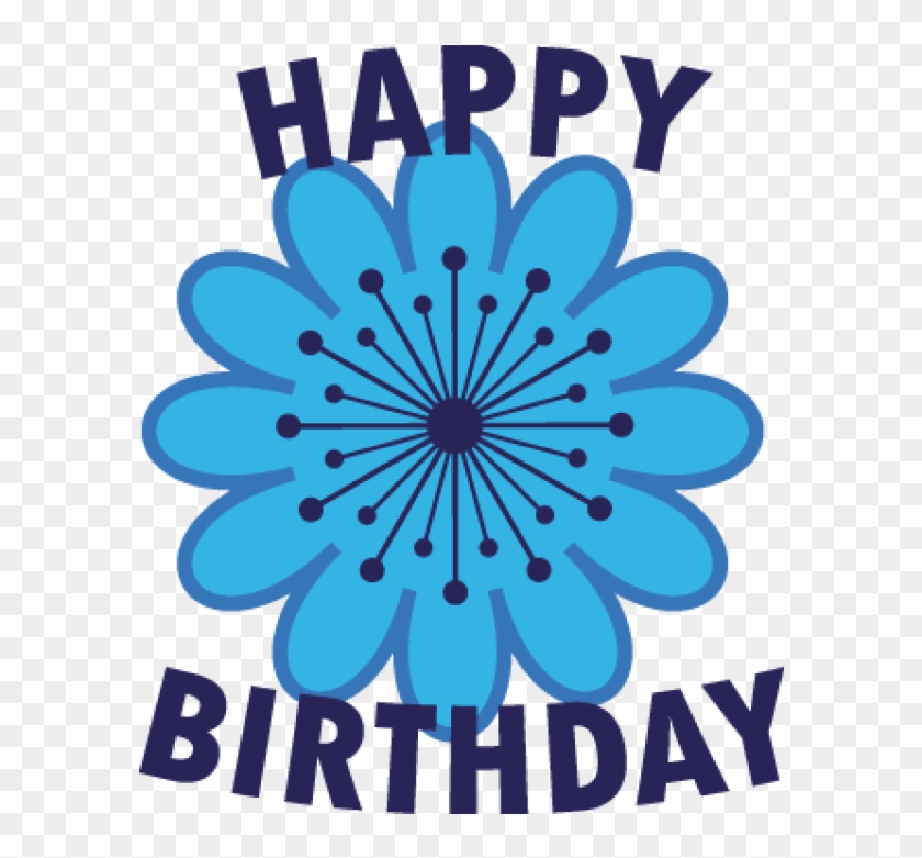 Happy Birthday Blue Flower Cute Birthday Golf Ball - Illustration #407562