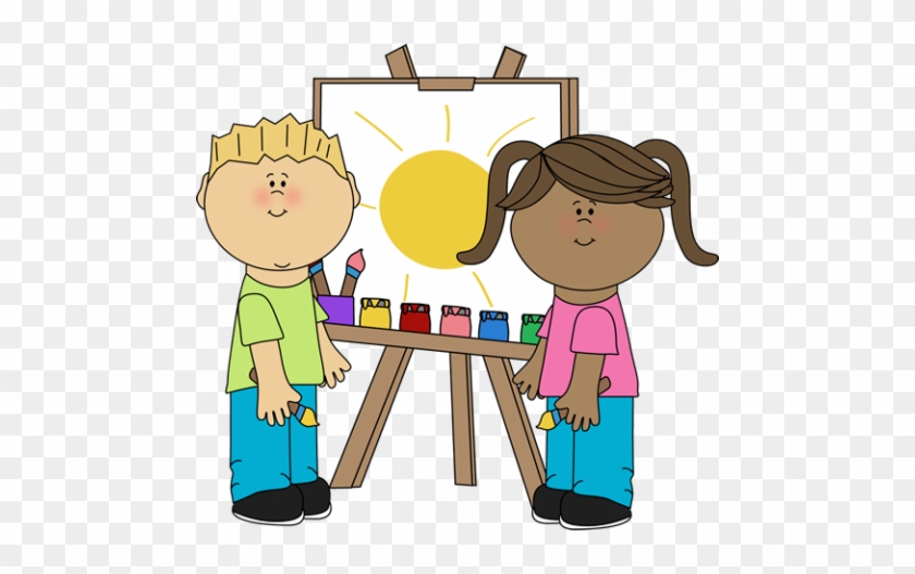 Kids Painting On Easel Clipart Art Class Clip Art - Art Clipart Kids #407752