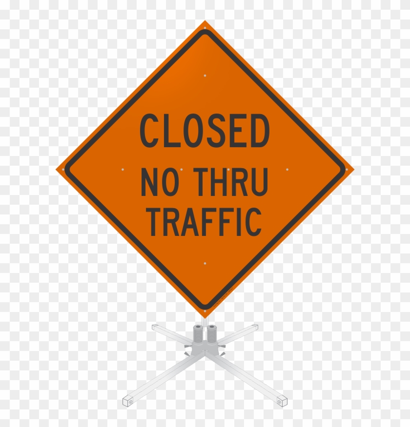 Closed No Thru Traffic Roll-up Sign - Left Lane Closed Ahead #408175