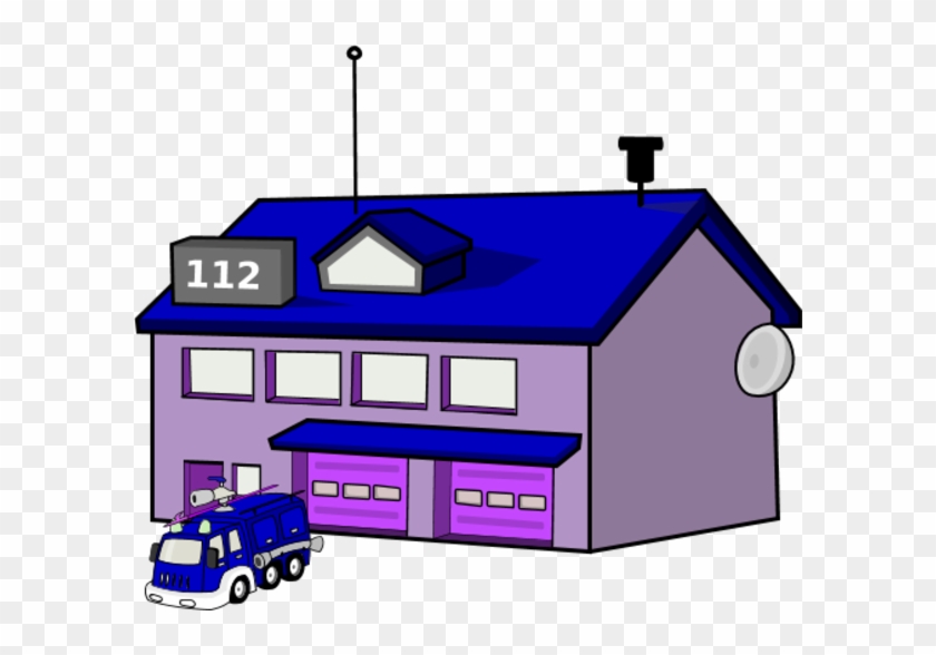 Fire Station Truck Vector Clip Art - Fire Station Clip Art #408195