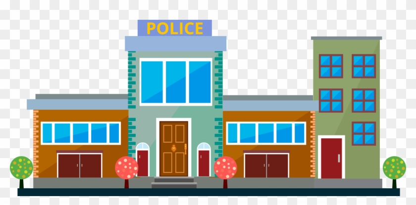 Police Station Police Officer Clip Art - Police Station Building Clipart #408257