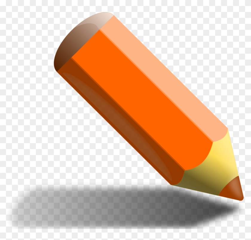 Pencil Clipart Orange - Orange Colored Pencil Clipart #408553