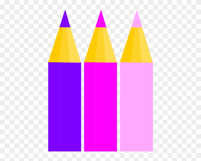 3 Colored Pencils Clip Art At Clker - Pink Pencils Clip Art #408591